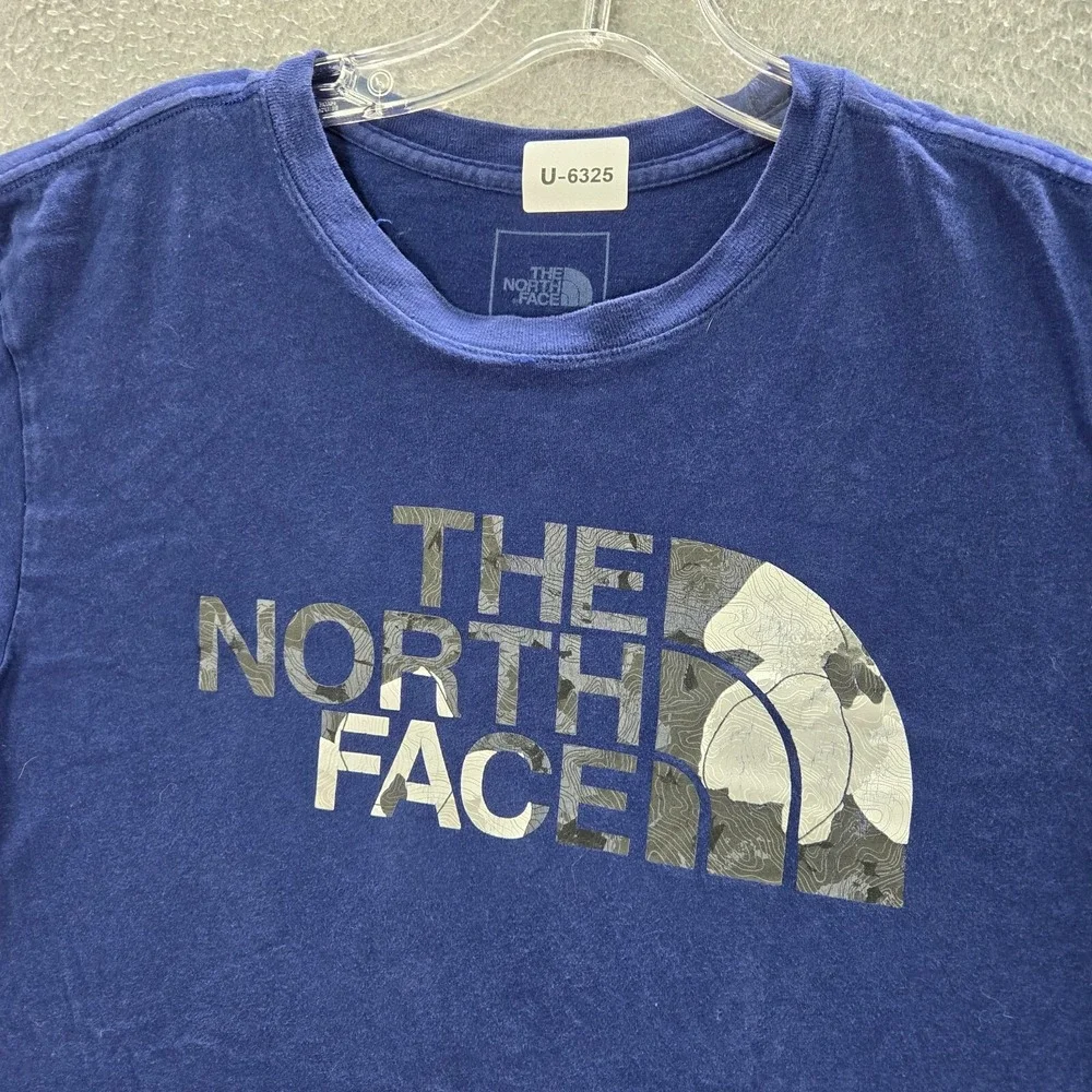 The North Face Men Shirt Medium Blue Magnolia Half Dome Logo Short Sleeve Tee‎